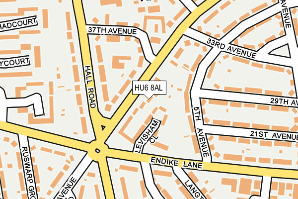 HU6 8AL map - OS OpenMap – Local (Ordnance Survey)