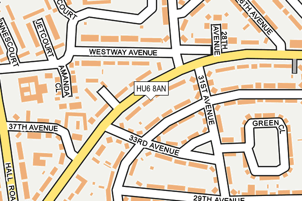 HU6 8AN map - OS OpenMap – Local (Ordnance Survey)