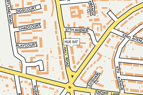 HU6 8AT map - OS OpenMap – Local (Ordnance Survey)