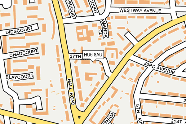 HU6 8AU map - OS OpenMap – Local (Ordnance Survey)