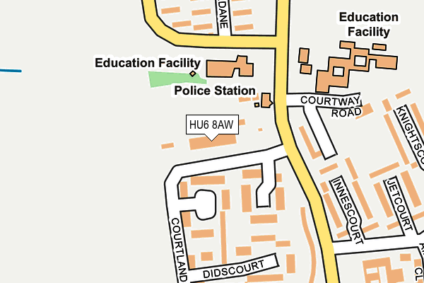 HU6 8AW map - OS OpenMap – Local (Ordnance Survey)