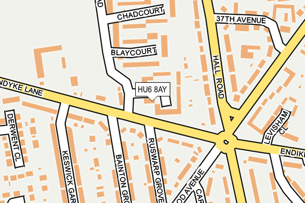 HU6 8AY map - OS OpenMap – Local (Ordnance Survey)