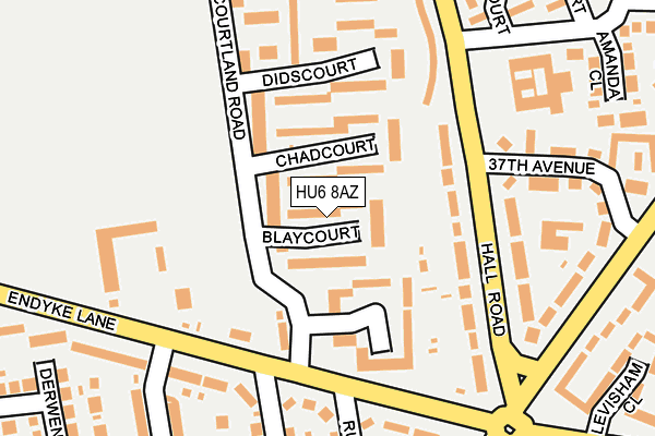 HU6 8AZ map - OS OpenMap – Local (Ordnance Survey)