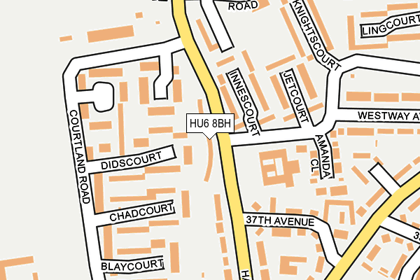 HU6 8BH map - OS OpenMap – Local (Ordnance Survey)