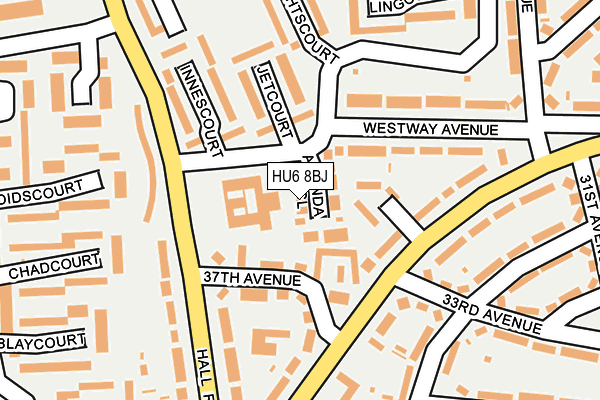 HU6 8BJ map - OS OpenMap – Local (Ordnance Survey)