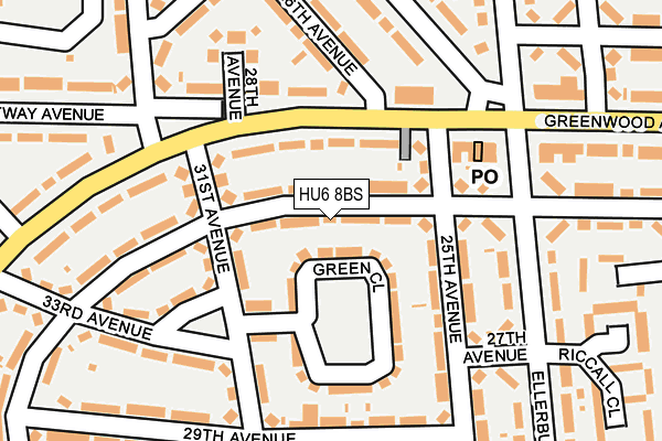 HU6 8BS map - OS OpenMap – Local (Ordnance Survey)
