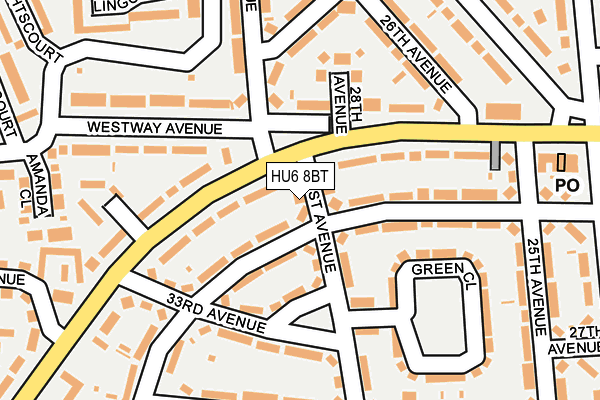 HU6 8BT map - OS OpenMap – Local (Ordnance Survey)