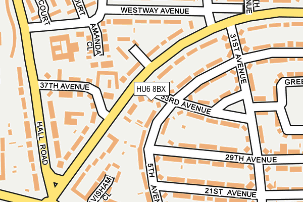 HU6 8BX map - OS OpenMap – Local (Ordnance Survey)