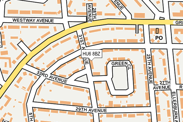 HU6 8BZ map - OS OpenMap – Local (Ordnance Survey)