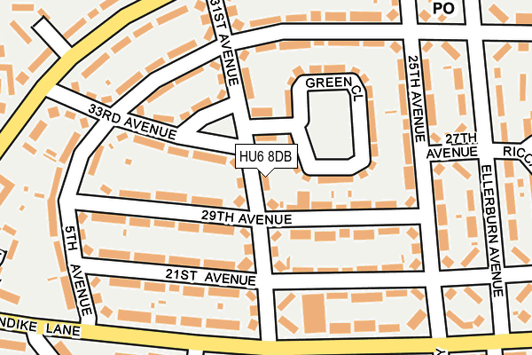 HU6 8DB map - OS OpenMap – Local (Ordnance Survey)