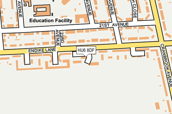 HU6 8DF map - OS OpenMap – Local (Ordnance Survey)