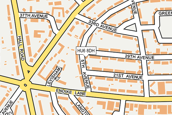 HU6 8DH map - OS OpenMap – Local (Ordnance Survey)