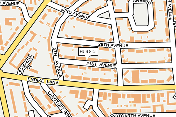 HU6 8DJ map - OS OpenMap – Local (Ordnance Survey)
