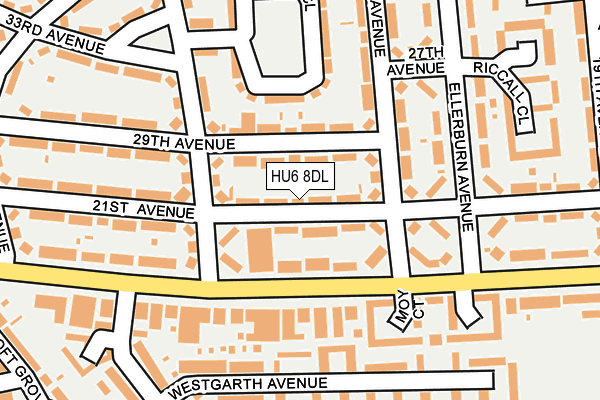 HU6 8DL map - OS OpenMap – Local (Ordnance Survey)