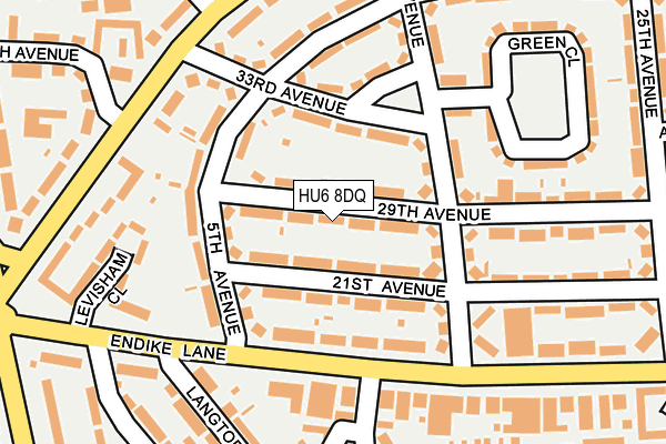 HU6 8DQ map - OS OpenMap – Local (Ordnance Survey)