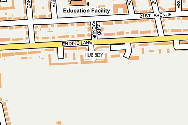 HU6 8DY map - OS OpenMap – Local (Ordnance Survey)