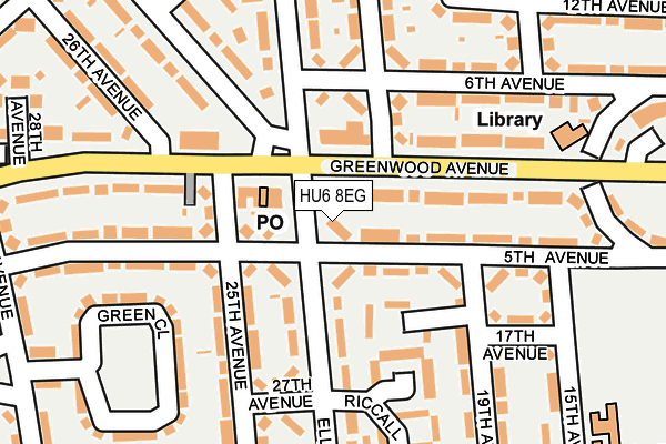 HU6 8EG map - OS OpenMap – Local (Ordnance Survey)