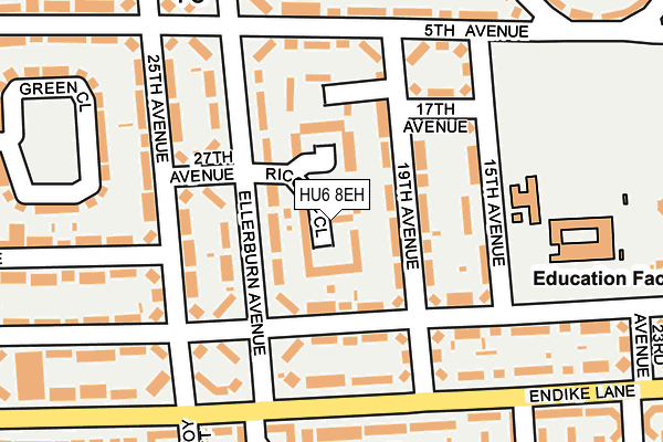 HU6 8EH map - OS OpenMap – Local (Ordnance Survey)