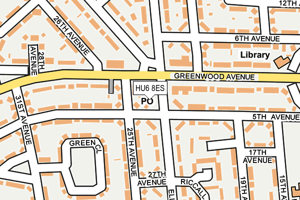 HU6 8ES map - OS OpenMap – Local (Ordnance Survey)