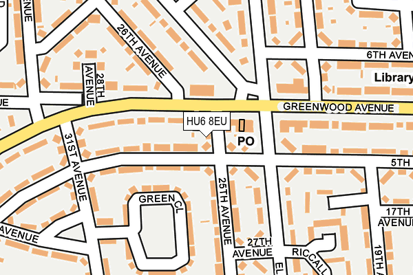 HU6 8EU map - OS OpenMap – Local (Ordnance Survey)