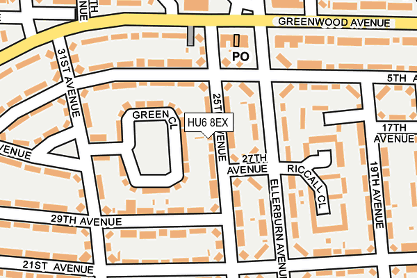 HU6 8EX map - OS OpenMap – Local (Ordnance Survey)