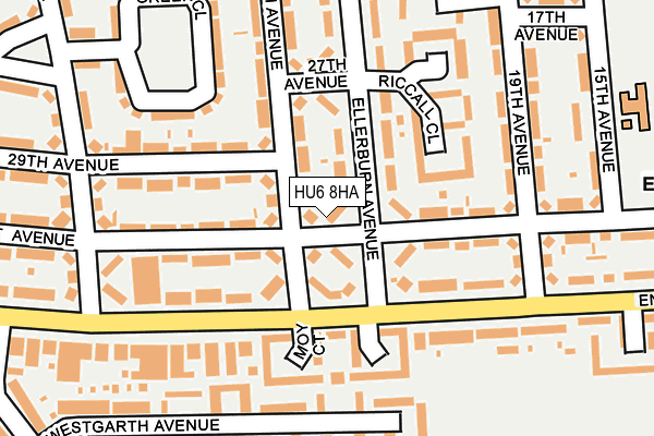 HU6 8HA map - OS OpenMap – Local (Ordnance Survey)