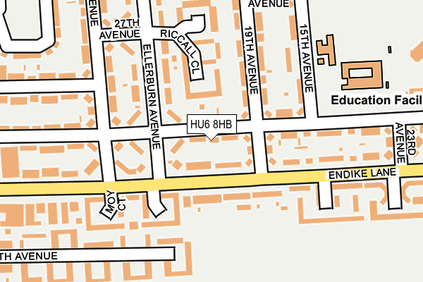 HU6 8HB map - OS OpenMap – Local (Ordnance Survey)
