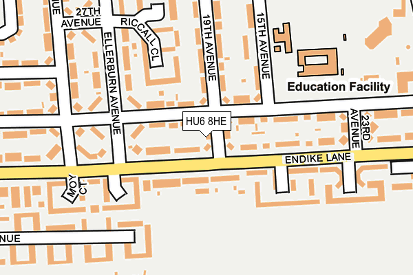 HU6 8HE map - OS OpenMap – Local (Ordnance Survey)