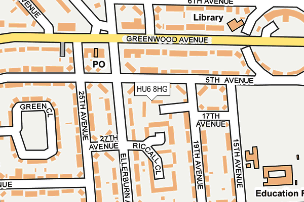 HU6 8HG map - OS OpenMap – Local (Ordnance Survey)