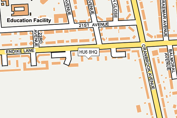 HU6 8HQ map - OS OpenMap – Local (Ordnance Survey)