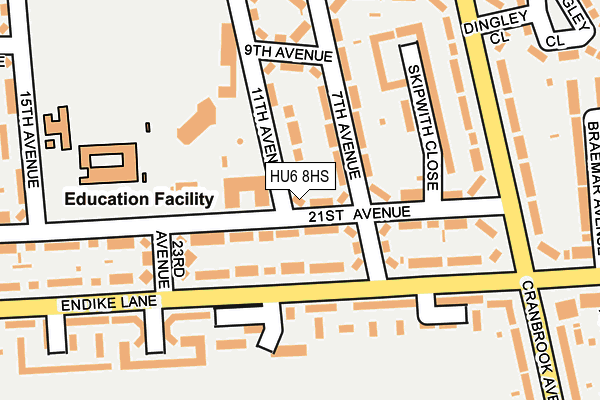 HU6 8HS map - OS OpenMap – Local (Ordnance Survey)