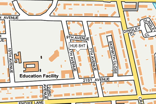 HU6 8HT map - OS OpenMap – Local (Ordnance Survey)