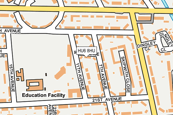 HU6 8HU map - OS OpenMap – Local (Ordnance Survey)