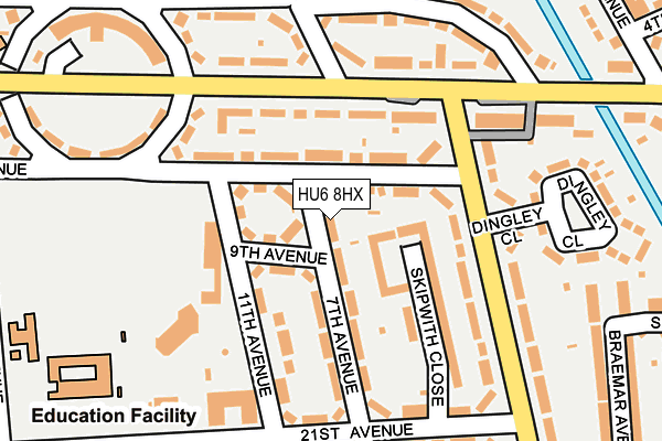 HU6 8HX map - OS OpenMap – Local (Ordnance Survey)