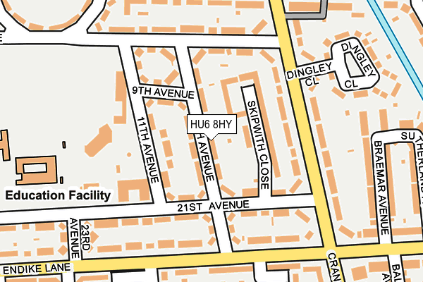 HU6 8HY map - OS OpenMap – Local (Ordnance Survey)