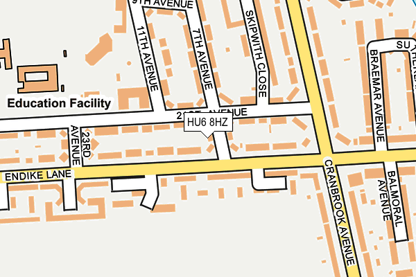 HU6 8HZ map - OS OpenMap – Local (Ordnance Survey)