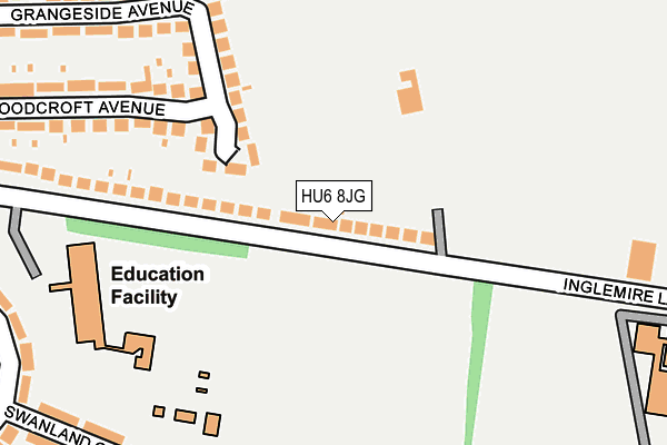 HU6 8JG map - OS OpenMap – Local (Ordnance Survey)