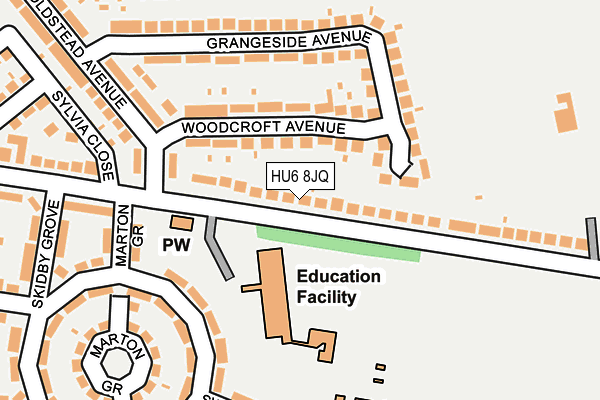 HU6 8JQ map - OS OpenMap – Local (Ordnance Survey)