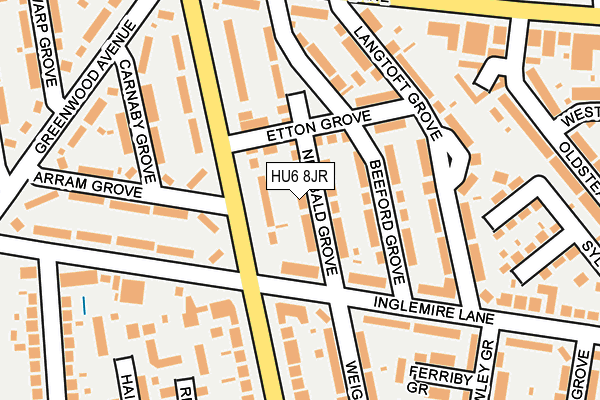 HU6 8JR map - OS OpenMap – Local (Ordnance Survey)