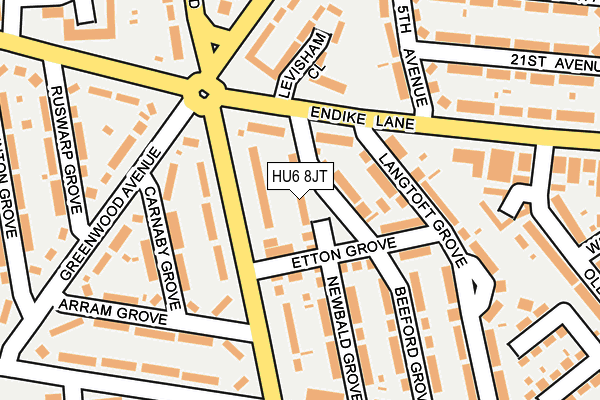HU6 8JT map - OS OpenMap – Local (Ordnance Survey)