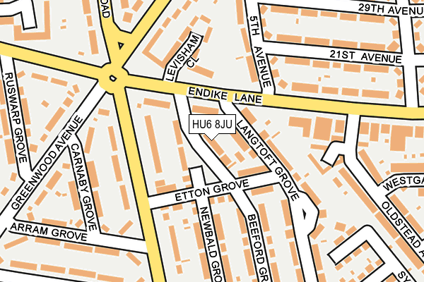 HU6 8JU map - OS OpenMap – Local (Ordnance Survey)