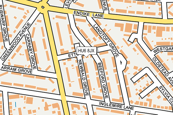 HU6 8JX map - OS OpenMap – Local (Ordnance Survey)