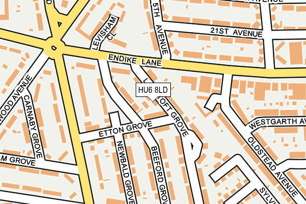 HU6 8LD map - OS OpenMap – Local (Ordnance Survey)