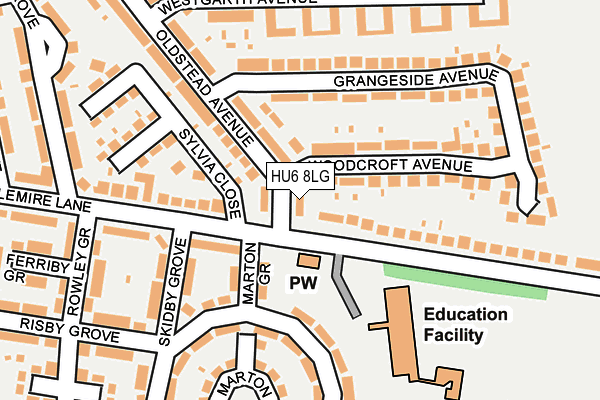 HU6 8LG map - OS OpenMap – Local (Ordnance Survey)