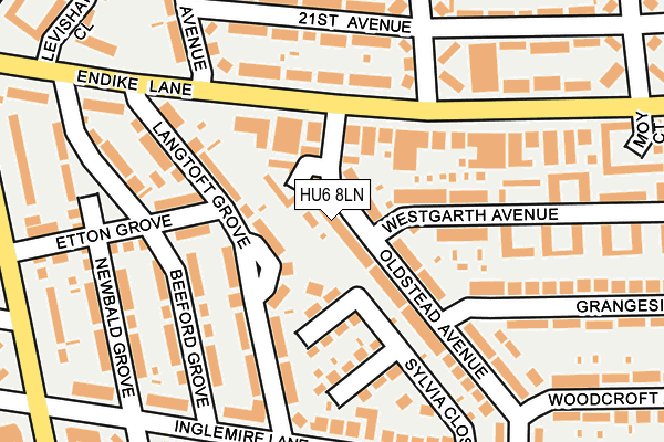 HU6 8LN map - OS OpenMap – Local (Ordnance Survey)