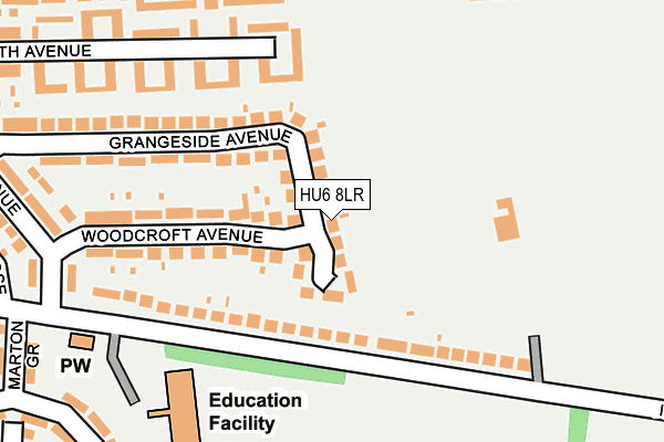 HU6 8LR map - OS OpenMap – Local (Ordnance Survey)