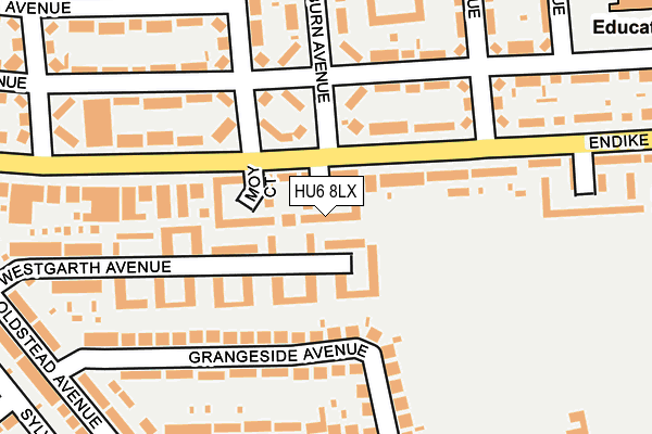 HU6 8LX map - OS OpenMap – Local (Ordnance Survey)