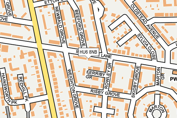 HU6 8NB map - OS OpenMap – Local (Ordnance Survey)