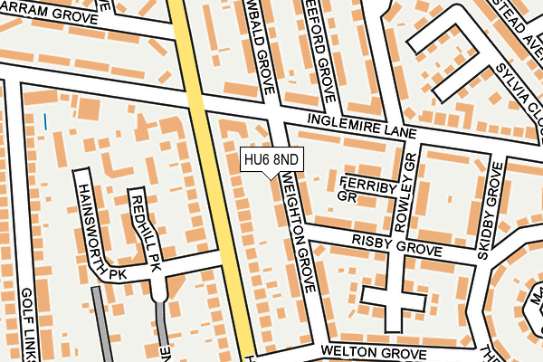 HU6 8ND map - OS OpenMap – Local (Ordnance Survey)