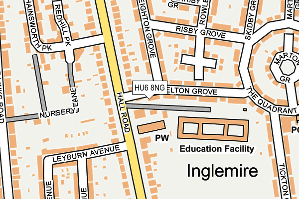 HU6 8NG map - OS OpenMap – Local (Ordnance Survey)